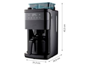 4061275225976 - MEDION Kaffeemaschine mit Mahlwerk MD 19911 Kaffeemaschinen 8 Mahlstufen 1 L Wassertank Thermoskanne Timerfunktion 1000 Watt Gr 8 Tasse(n) schwarz