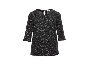 4061303008854 - Große Größen Jacquard-Shirt in floralem Design schwarz gemustert Gr44 46