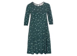 4061303012974 - Große Größen Jerseykleid mit 3 4-Ärmeln tiefgrün bedruckt Gr52