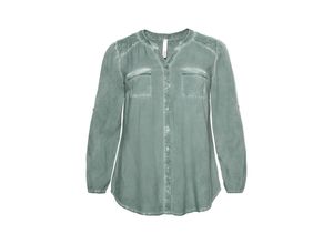 4061303038615 - Große Größen Bluse in Oil-washed-Optik eukalyptus Gr46