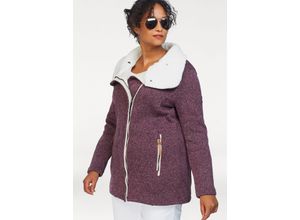 4061303045002 - Große Größen Strickfleecejacke burgund meliert Gr44