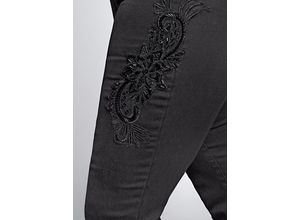 4061303092266 - Große Größen Schmale Stretch-Jeans mit Stickerei black Denim Gr58 4061303092266 - Große Größen Schmale Stretch-Jeans mit Stickerei black Denim Gr58