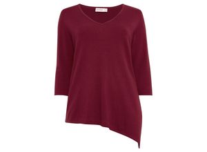 4061303093294 - Große Größen Pullover mit asymmetrischem Saum bordeaux Gr52 54