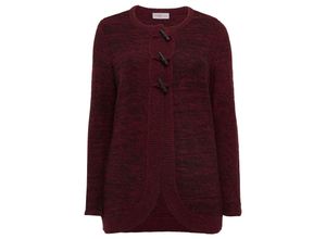 4061303099494 - Große Größen Cardigan mit Knebelknöpfen bordeaux meliert Gr48 50