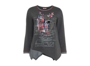 4061303136892 - Große Größen Sweatshirt mit Rentier-Applikation grau meliert Gr56 58