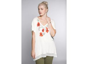 4061303458918 - Große Größen Shirt mit Blumendruck offwhite bedruckt Gr44 46