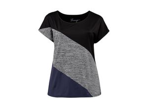 4061303461666 - Große Größen Funktionsshirt in überschnittener Form schwarz-blau Gr44 46