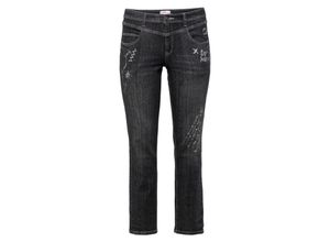 4061303462663 - Große Größen Gerade Stretch-Jeans LANA mit Comic-Druck black Denim Gr44
