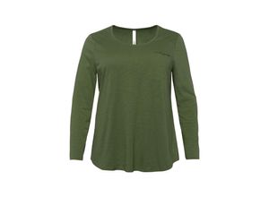 4061303469549 - Große Größen Langarmshirt mit Brusttasche khaki Gr48 50