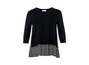 4061303472693 - Große Größen 2-in-1-Pullover mit Bluseneinsatz und 3 4-Ärmeln schwarz Gr56 58