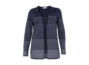 4061303473799 - Große Größen Strickjacke mit optischem Farbverlauf marine-weiß Gr48 50