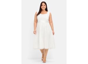 4061303478046 - Große Größen Abendkleid mit Stickerei und Perlen offwhite Gr48