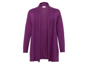 4061303491601 - Große Größen Longcardigan mit Schalkragen lila Gr48 50