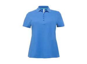 4061303492721 - Große Größen Poloshirt mit kurzem Arm in Piqué-Qualität azurblau Gr44 46