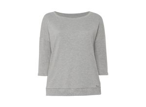 4061303503816 - Große Größen Sweatshirt mit 3 4-Arm und Rundhalsausschnitt hellgrau meliert Gr44 46