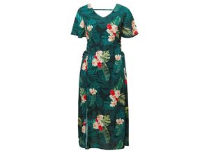 4061303551992 - Große Größen Maxikleid mit tropischem Alloverprint tiefgrün bedruckt Gr52