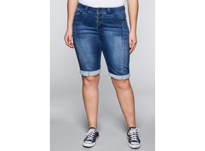 4061303576278 - Große Größen Bermudas aus Sweat-Denim mit Teilungsnaht blue Denim Gr46