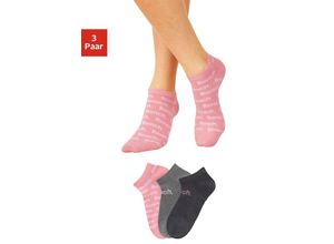 4061303577145 - Große Größen Bench Sneakersocken (3 Paar) im trendigen Logodesign rosa+grau+dunkelgrau Gr39 42