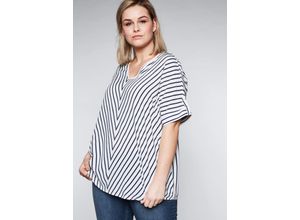 4061303577923 - Große Größen Tunika in Oversized-Form mit Streifen offwhite-marine Gr54