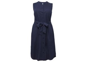 4061303613331 - Große Größen Kleid mit Bindegürtel und Seitenschlitzen marine Gr58 4061303613331 - Große Größen Kleid mit Bindegürtel und Seitenschlitzen marine Gr58