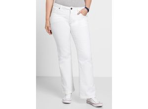 4061303760981 - Große Größen Bootcut-Jeans in 5-Pocket-Form mit Used-Effekten white Denim Gr26