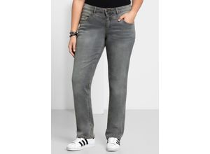 4061303761322 - Große Größen Gerade Stretch-Jeans LANA mit Used-Effekten grey Denim Gr116