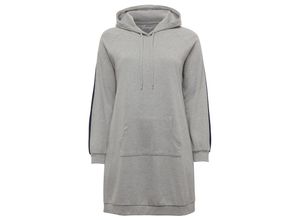 4061303785601 - Große Größen Sweatkleid mit Kapuze grau meliert Gr44 46