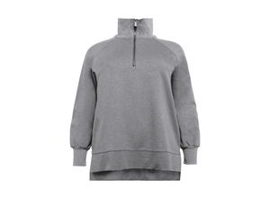 4061303815773 - Große Größen Sweatshirt mit seitlichen Schlitzen grau meliert Gr44 46