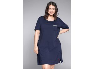 4061303822917 - Große Größen Nachthemd mit 1 2-Arm und rundem Ausschnitt marine Gr48 50