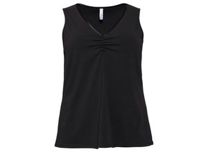 4061303883826 - Große Größen Top aus Jersey mit Satinband schwarz Gr44