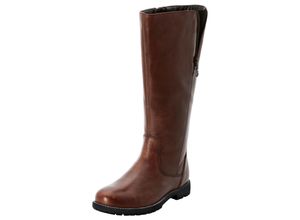 4061303920729 - Große Größen Weitschaftstiefel aus Leder mit Zierreißverschluss braun Gr41