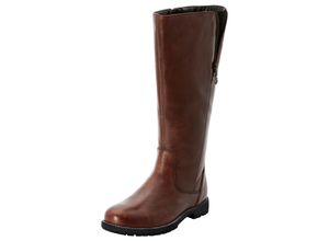 4061303920880 - Große Größen Weitschaftstiefel aus Leder mit Zierreißverschluss braun Gr43
