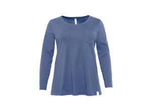 4061303999459 - Große Größen Langarmshirt in Ripp-Qualität rauchblau Gr52 54