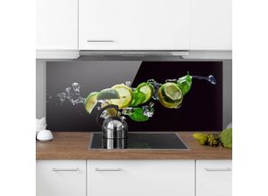 4061372332522 - Micasia - Spritzschutz Glas - Mojito Zutaten - Panorama Quer Größe HxB 50cm x 125cm