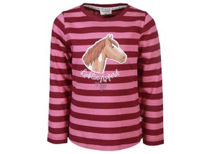 4061386246464 - Salt & Pepper - Langarmshirt LIEBLINGSPFERD gestreift in burgundy Gr92 98