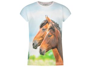 4061386276669 - SALT AND PEPPER - T-Shirt BROWN HORSES in pastel blue Gr104 110