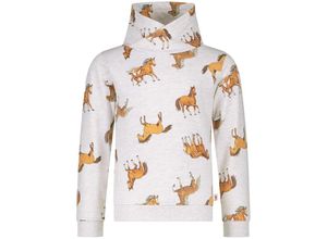 4061386312312 - Salt & Pepper - Sweatshirt HORSE WORLD - HORSE AOP in beige meliert Gr104 110