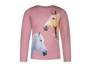 4061386317157 - Salt & Pepper - Langarmshirt HORSE WORLD - HORSE HEADS in old pink Gr104 110