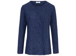 4061389216365 - Rundhals-Pullover aus 100% Schurwolle blau 44