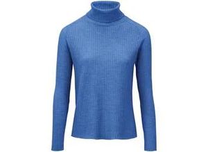 4061389347113 - Rollkragen-Pullover aus 100% Schurwolle-Merino blau 38