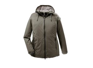 4061393918460 - Große Größen Softshelljacke mit regulierbarer Kapuze und Saum oliv Gr44