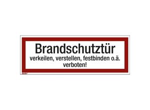 4061466055610 - Brandschutzkennzeichen für die Feuerwehr Brandschutztür verkeilen verstellen festbinden o ä verboten! VE 10 Stk Folie langnachleuchtend LxH 297 x 105 mm