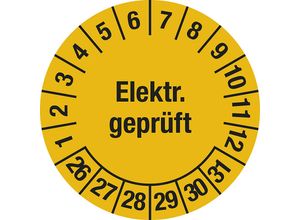 4061466088007 - Elektr geprüft Dokumentenfolie Ø 25 mm VE 10 Stk 26 - 31 gelb