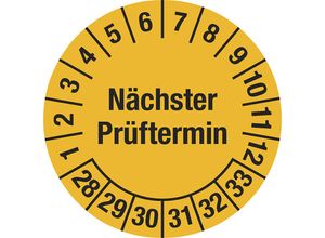 4061466113518 - Mehrjahresplakette Nächster Prüftermin Dokumentenfolie Ø 30 mm VE 10 Stk 28 - 33