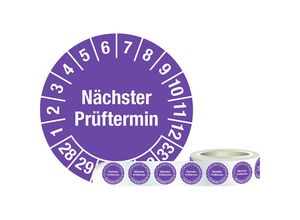 4061466114355 - Prüfplakette (Nächster Prüftermin) Folie Ø 30 mm 1 Rolle mit 1000 Stück 28 - 33 violett