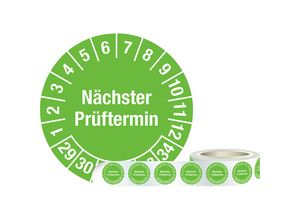 4061466114362 - Prüfplakette (Nächster Prüftermin) Folie Ø 30 mm 1 Rolle mit 1000 Stück 29 - 34 grün