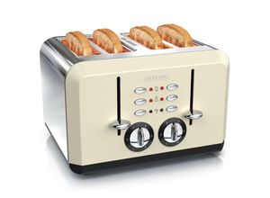 4061474005942 - Arendo Toaster für 4 Scheiben 1630 W Automatik Edelstahl Wärmeisolierendes Doppelwandgehäuse beige