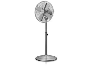 4061474006222 - Standventilator 35W mit Oszillation 80 Grad im Chrom Design 30 cm Rotor höhenverstellbarer Standfuß 3 Geschwindigkeiten 30 Grad neigbar