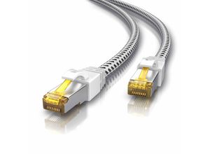 4061474007243 - Primewire Patchkabel CAT 7 Rohkabel mit Baumwollummantelung - Gigabit Ethernet LAN Kabel - 10 Gbit s - S FTP PIMF Schirmung - Netzwerkkabel - 20m