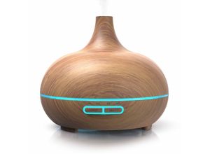 4061474008622 - Arendo Aroma Diffuser Luftbefeuchter Vernebler in Holz Optik Diffusor mit 7 Farben LED Timer Funktion 300ml Hellbraun